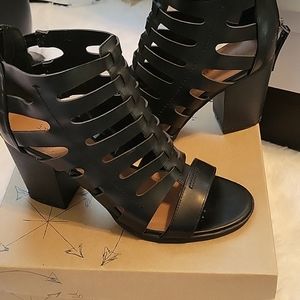 Indigo black heel sandal